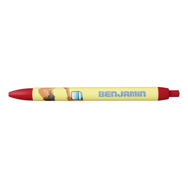 Cute orange excavator digger cartoon pen (Front)