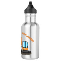  Stainless Steel Water Bottle for kids- 12 Ounce Stainless Steel  Vacuum Insulated Water Bottle for Kids children,Double Wall Vacuum  Insulated Bottles (Construction Truck Excavator Bulldozer): Home & Kitchen