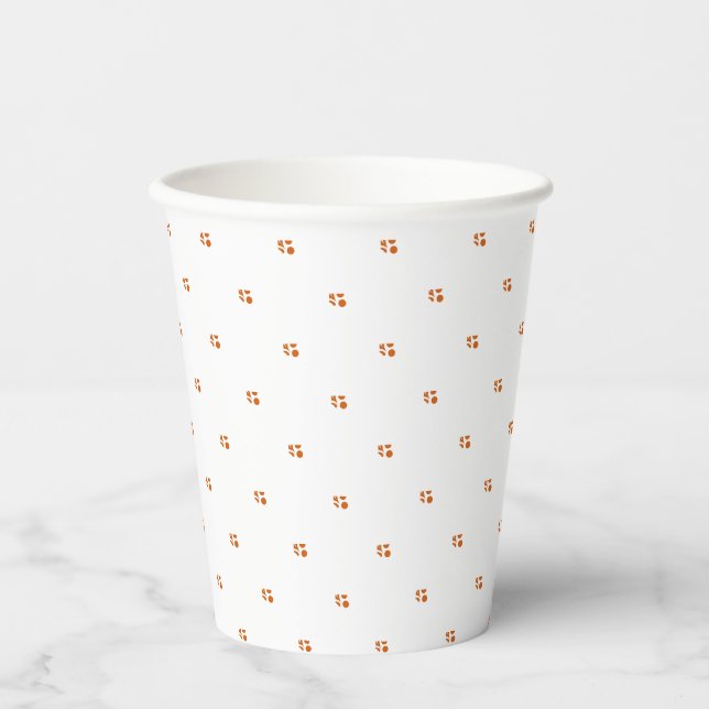 Cute orange fall foliage leaf pattern Thanksgiving Paper Cups (Front)