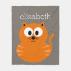 Cute Orange Fat Cat with Taupe Personalized