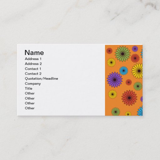Customizable Cute Orange Floral Business Card