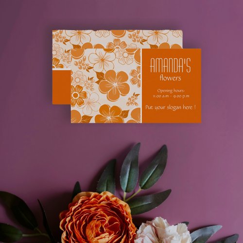 Cute orange flowers Business Card