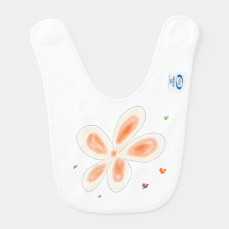 Cute Orange Flowers & Butterfly Baby Bib 