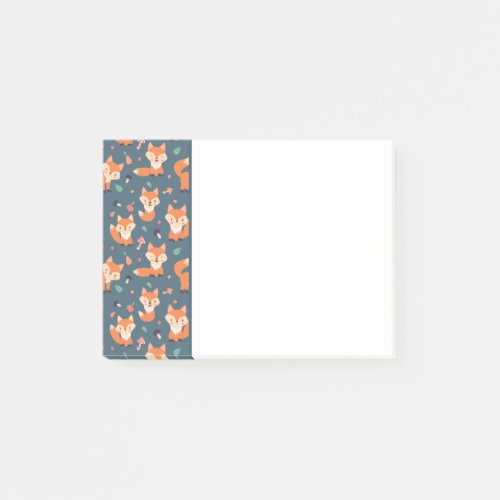 Cute Orange Fox Animal Pattern Post_it Notes