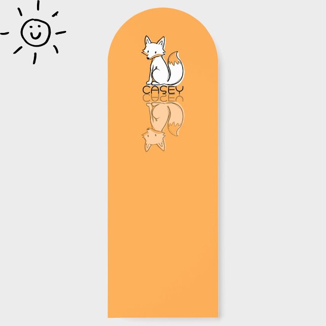 Cute Orange Fox Reflection Doodle Custom Name  Bookmarks (Creator Uploaded)