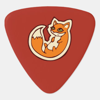 Cute Orange Fox White Belly Drawing Design Guitar Pick