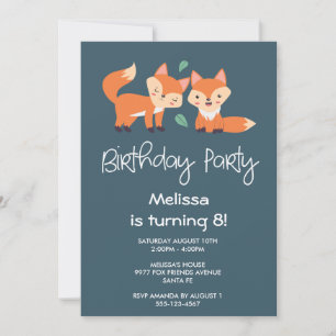 Cute Orange Foxes Birthday