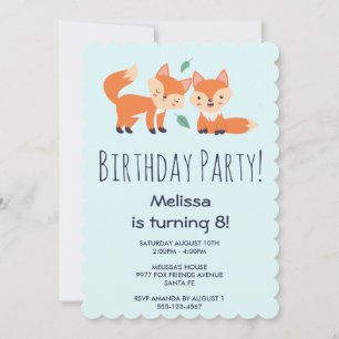 Cute Orange Foxes Birthday
