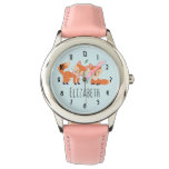 Cute Orange Foxes Graphic Illustration Watch at Zazzle