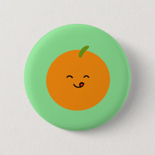 Cute Orange Fruit Button