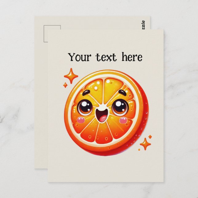 Cute orange fruit lovers postcard (Front/Back)