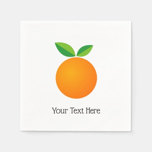 Cute orange fruit napkins with personalized text