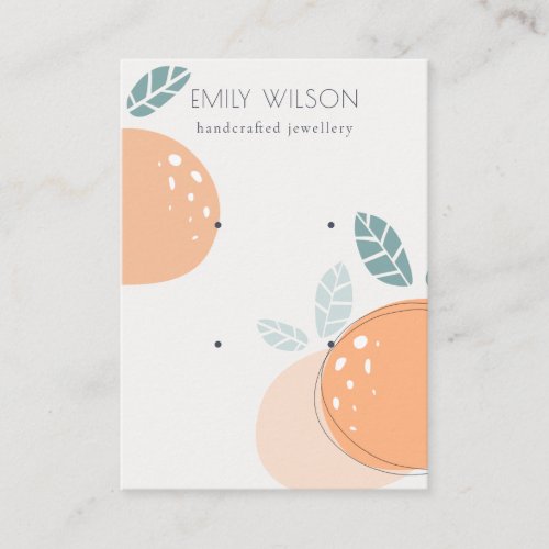 Cute Orange Fruity Abstract Bold 2 Earring Display Business Card