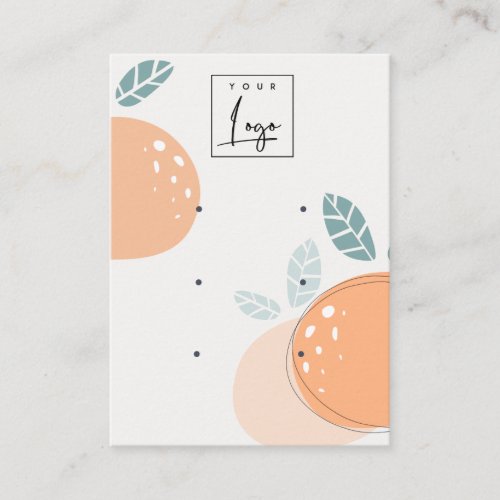 Cute Orange Fruity Abstract Bold 3 Earring Display Business Card