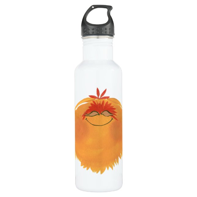Cute Orange Furry Monster Water Bottle (Front)