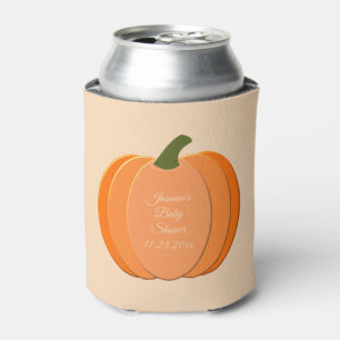 Cute Orange Gender Neutral Pumpkin Baby Shower Can Cooler