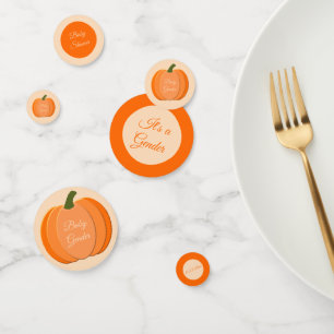 Cute Orange Gender Neutral Pumpkin Baby Shower Confetti