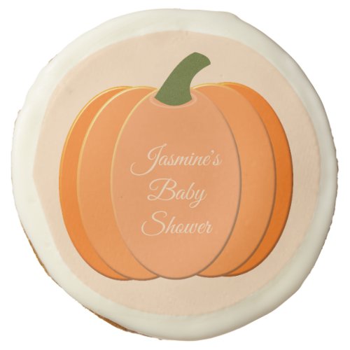 Cute Orange Gender Neutral Pumpkin Baby Shower Sugar Cookie