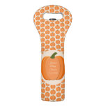 Cute Orange Gender Neutral Pumpkin Baby Shower Wine Bag at Zazzle