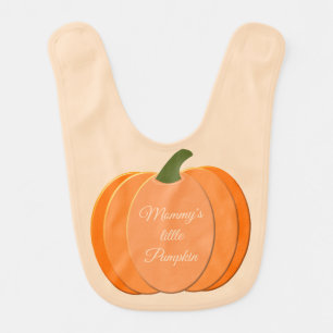 Cute Orange Gender Neutral Pumpkin Custom Baby Bib
