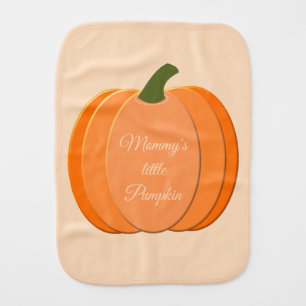 Cute Orange Gender Neutral Pumpkin Custom Baby Burp Cloth