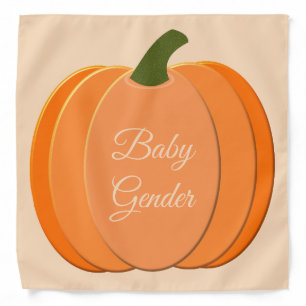 Cute Orange Gender Neutral Pumpkin Custom Bandana
