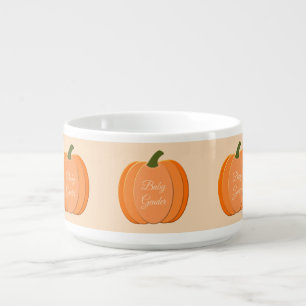 Cute Orange Gender Neutral Pumpkin Custom Bowl