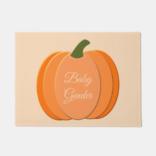 Cute Orange Gender Neutral Pumpkin Custom Doormat