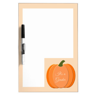 Cute Orange Gender Neutral Pumpkin Custom Dry Erase Board