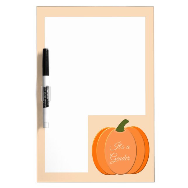 Cute Orange Gender Neutral Pumpkin Custom Dry Erase Board (Front)