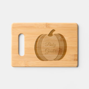 Cute Orange Gender Neutral Pumpkin Custom Engraved Cutting Board