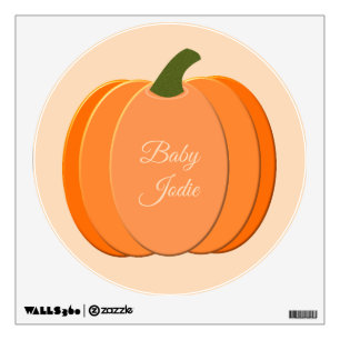 Cute Orange Gender Neutral Pumpkin Custom Nursery Wall Decal