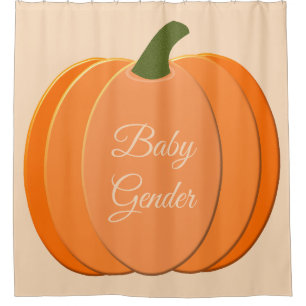 Cute Orange Gender Neutral Pumpkin Custom Shower Curtain
