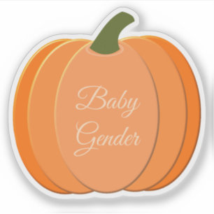 Cute Orange Gender Neutral Pumpkin Custom Sticker