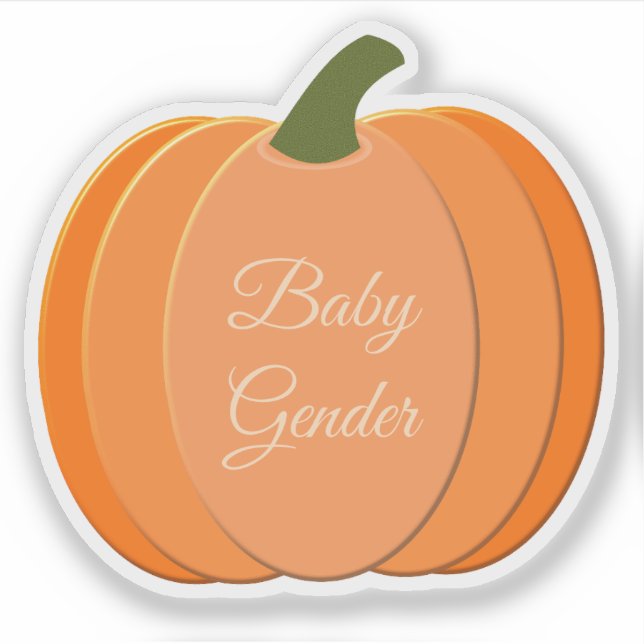 Cute Orange Gender Neutral Pumpkin Custom Sticker (Front)