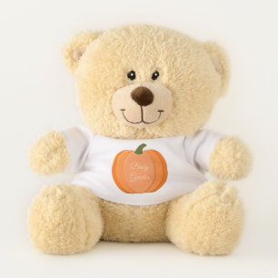 ]Cute Orange Gender Neutral Pumpkin Custom Teddy Bear