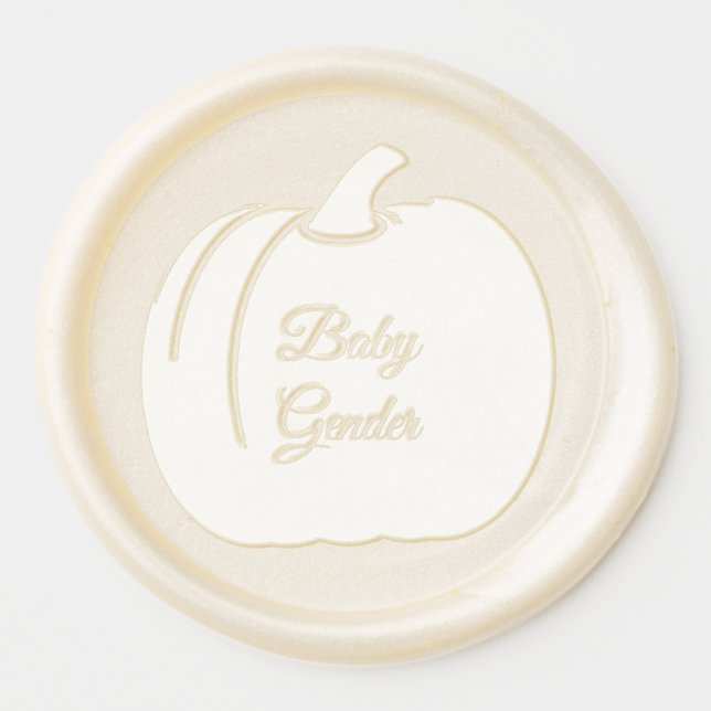 Cute Orange Gender Neutral Pumpkin Custom Wax Seal Sticker (Front)