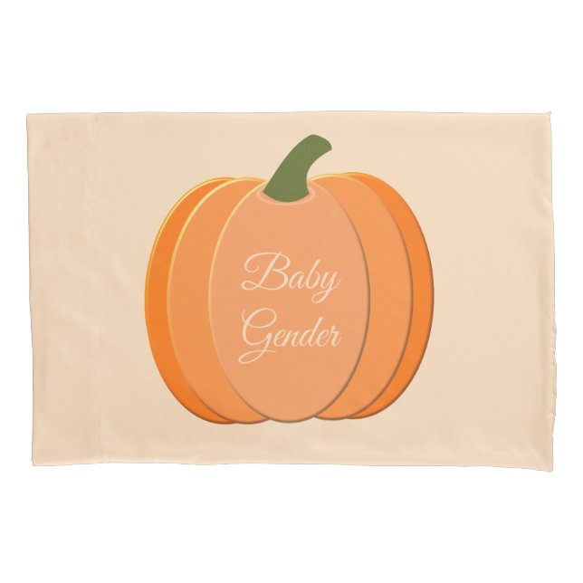 Cute Orange Gender Neutral Pumpkin Double Sided Pillow Case (Front)