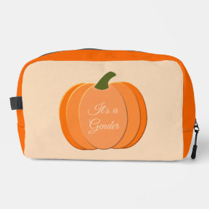 Cute Orange Gender Neutral Pumpkin Gender Reveal Dopp Kit
