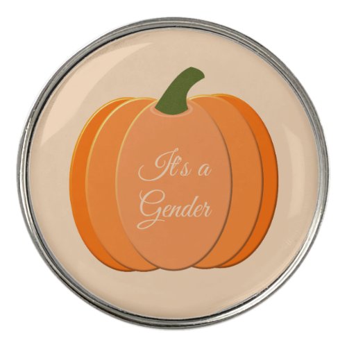 Cute Orange Gender Neutral Pumpkin Gender Reveal Golf Ball Marker