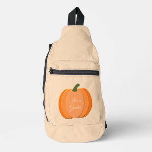 Cute Orange Gender Neutral Pumpkin Gender Reveal Sling Bag