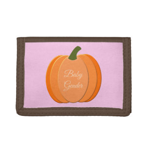 Cute Orange Gender Neutral Pumpkin Gender Reveal Tri-fold Wallet