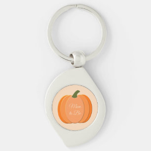 Cute Orange Gender Neutral Pumpkin Mom to Be Keychain