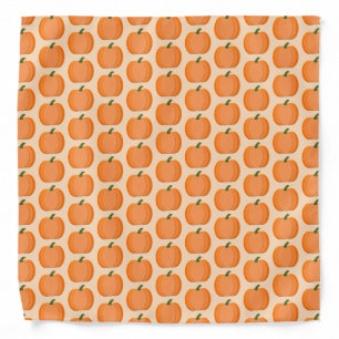 Cute Orange Gender Neutral Pumpkin Patterned Bandana