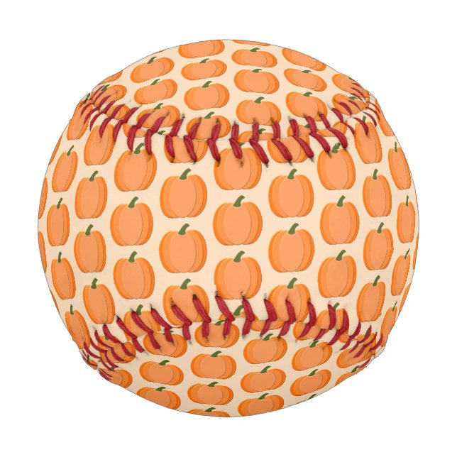 Cute Orange Gender Neutral Pumpkin Patterned Baseball (Front)
