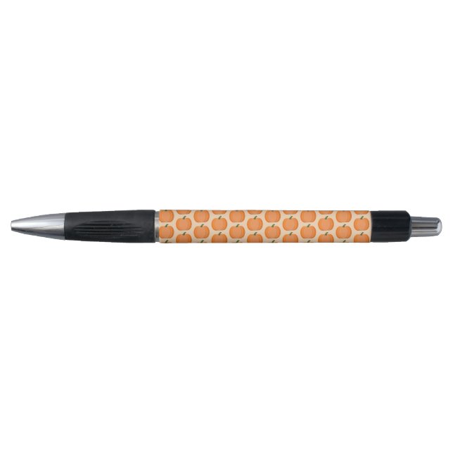 Cute Orange Gender Neutral Pumpkin Patterned Pen (Front)