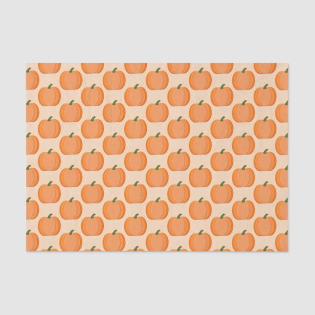 Cute Orange Gender Neutral Pumpkin Patterned Tissue Paper (Front)