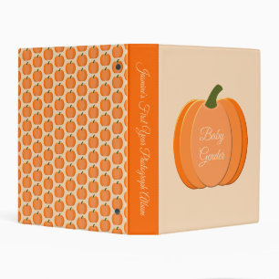 Cute Orange Gender Neutral Pumpkin Photograph Mini Binder