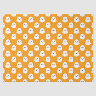 Cute Orange Ghost Pattern – Halloween Design Tissue Paper