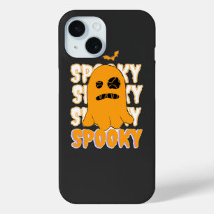 Cute Orange Ghost Spooky Season Halloween Design iPhone 15 Case
